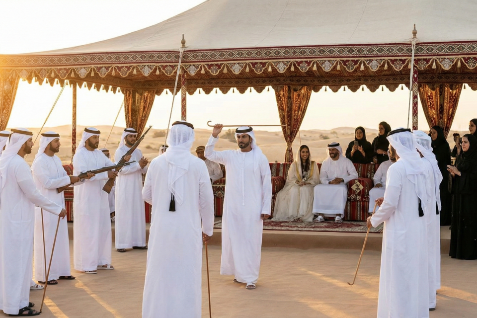 Photo d'illustration -&nbsp;Aux Émirats arabes unis, les danses de mariage racontent une culture vive où mouvements ancestraux, encens fumé et fleurs parfumées célèbrent l’union au rythme du cœur.