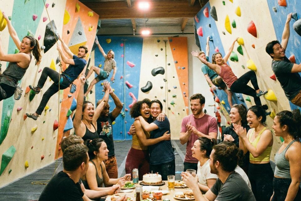 Gemini - Photo d’illustration - Anniversaire, team building ou sortie entre amis : l’escalade en salle devient le nouveau QG festif, où adrénaline, rires et complicité transforment chaque événement en aventure mémorable. 