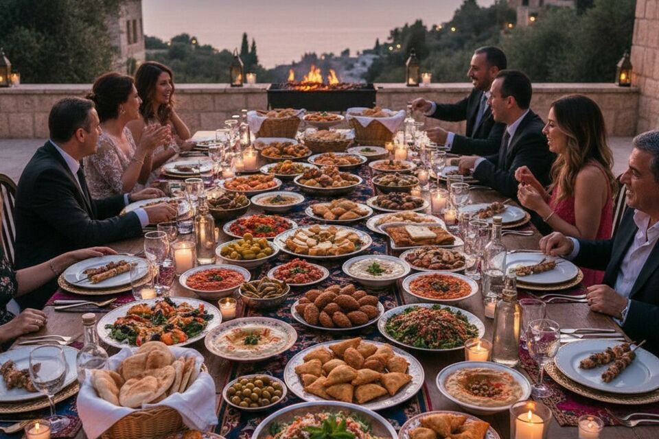 Photo d'illustration - Sous le ciel du Liban, la table nuptiale s’illumine de mezzés raffinés, parfums d’épices et hospitalité légendaire, offrant un festin où tradition et convivialité célèbrent l’amour éternel.