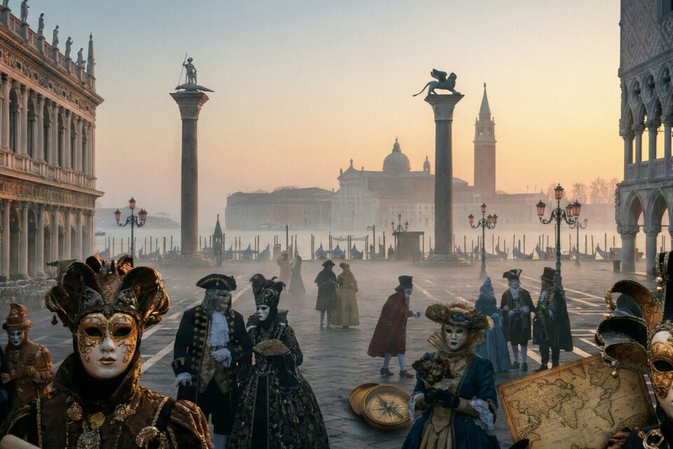 Gemini - Photo d’illustration - Sous les masques vénitiens, une chasse au trésor révèle les secrets du Carnaval de Venise, mêlant mystère, élégance et histoire vivante dans une expérience immersive et ludique. 