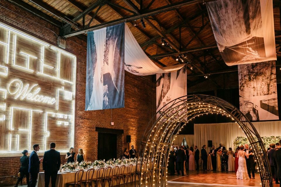 Gemini - Photo d'illustration - Une salle grandiose sublimée par une signalétique XXL, où chaque détail guide, inspire et enchante vos invités.