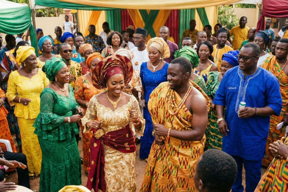 Gemini - Photo d'illustration -&nbsp;&nbsp;Couleurs vives et symboles ancestraux : un mariage d’Afrique de l’Ouest où chaque teinte raconte l’héritage, la joie et la force des unions célébrées en grand. 