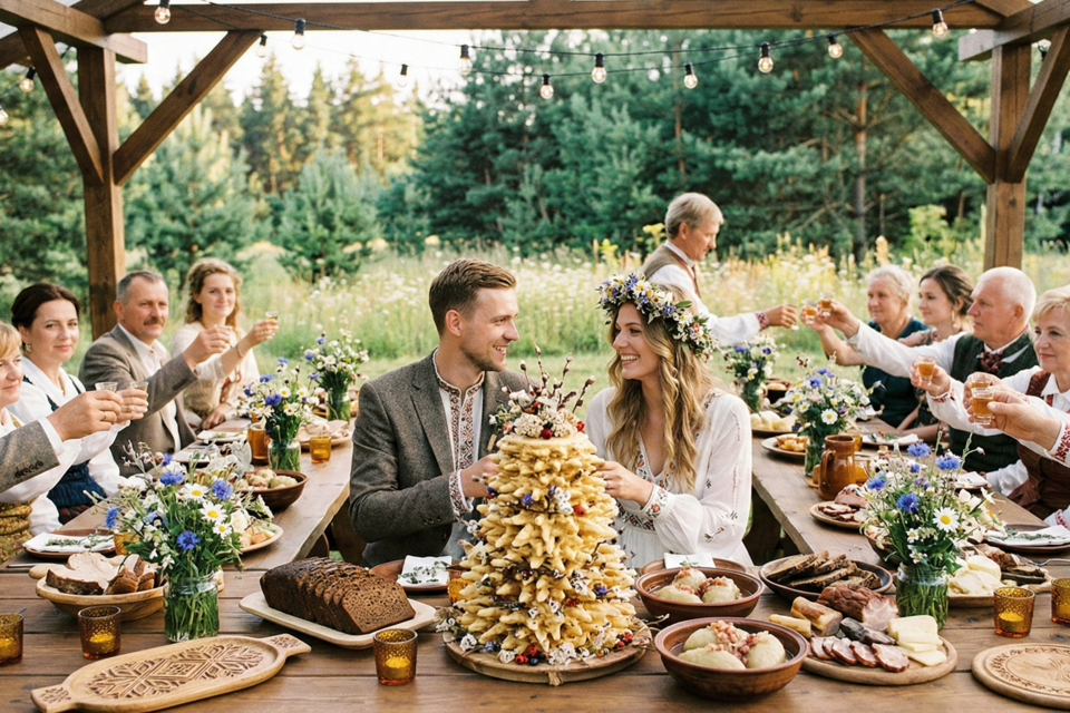 Gemini - Photo d'illustration -&nbsp;Entre les forêts de pins et les traditions baltes ancestrales, le banquet lituanien dresse une table où le pain noir sacré et le gâteau-sapin Šakotis racontent l'âme d'un peuple.