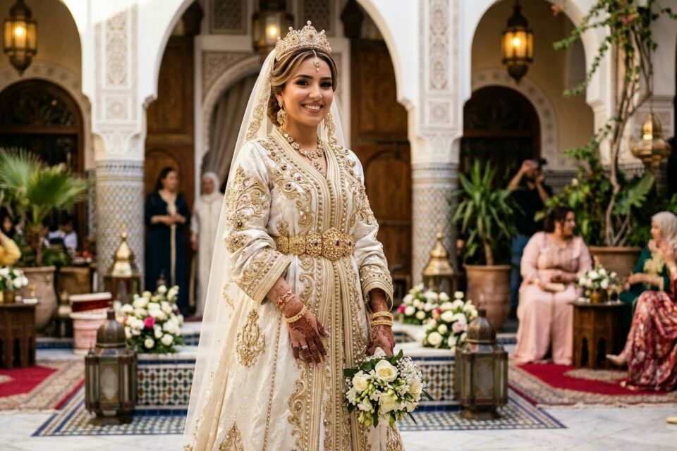 Gemini - Photo d’illustration - Symbole d'élégance et de tradition, le caftan marocain se dévoile ici dans toute sa splendeur pour sublimer la mariée. 