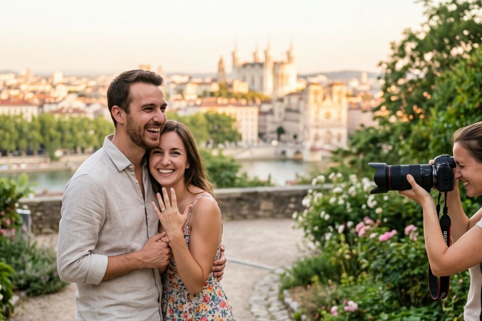 Photo d'illustration - Dès les fiançailles, immortaliser l’émotion avec un photographe pro : éclats de joie, bague scintillante et décor urbain romantique pour un souvenir intemporel.