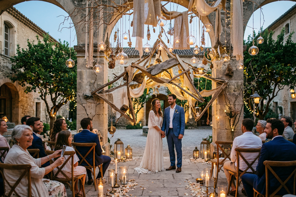 Gemini - Photo d'illustration -&nbsp;Au-delà du décor, l’autel devient le théâtre d’une émotion pure, structurant l’espace pour une union véritablement mémorable.