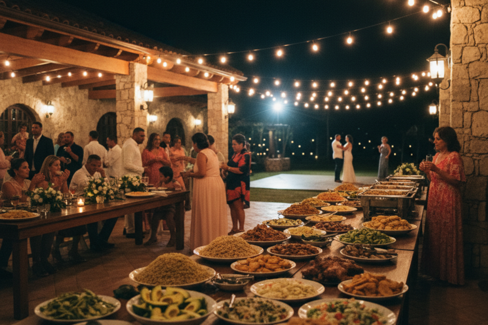 Sous le soleil des Caraïbes, le banquet de noces dominicain est une explosion de couleurs et de saveurs. Un festin où l'abondance du terroir rencontre la chaleur d'un peuple, scellant l'union dans une danse de goûts inoubliables.