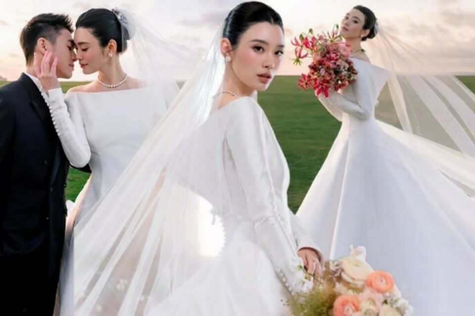 Pinterest - Photo d’illustration Ming Xi et Mario Ho lors de leur somptueux mariage au Mont-Saint-Michel. Entre élégance couture, voile majestueux et décor de rêve, le couple a signé l'une des unions les plus spectaculaires de 2026.