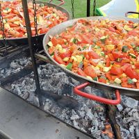 Buffet cuisson au feu de bois