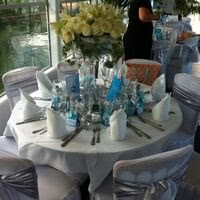 Table gris et turquoise