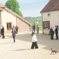 Mariée dans la cour