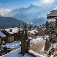 Vue sur la vallée de Chamonix depuis les chalets