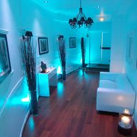 Entrée eclairage lead turquoise