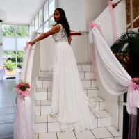 Décoration escalier avec mariée