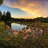 Plan d'eau au coucher du soleil