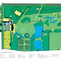 Plan du Domaine de18 hectares avec parking face entrée : Historiquement Premier Parc à l'Anglaise en France