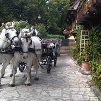Arrivée en calèche