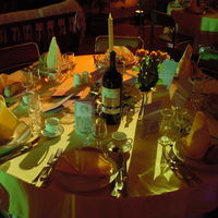Effet lumières sur table blanche