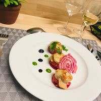 Noix de St Jacques & tartare de saumon