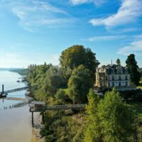 Vue aérienne - Ponton Grattequina arrivée bateau