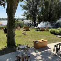 Méchoui terrasse Garonne - Arrivée par bateau