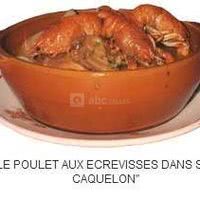 Le poulet aux écrevisses dans son caquelon