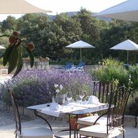 Une table en terrasse