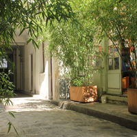 Arrivée par une allée de verdure