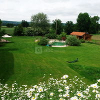 Le parc de la piscine du gite le moulin PIONGO en isere