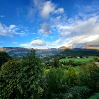 Château du Poët-Célard - La vue du Château