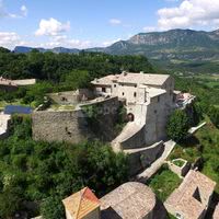 Château du Poët-Célard - Vue du ciel