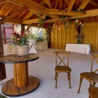 La véranda avec touret pour un cocktail avec musiciens
