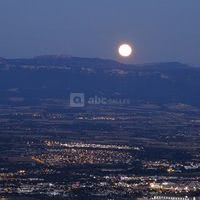Levé de lune sur le Vercors vue du Logis