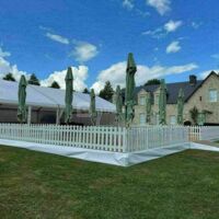 Barnum pour réception sur parquet +tables+chaises+sanitaires+office traiteur