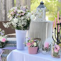 Décoration de buffet de mariage sous le Patio