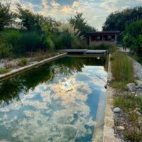 Piscine reflet nuage