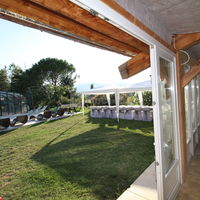 Vue sur tente extension.