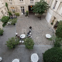 Cour de l'auberge vue des étages