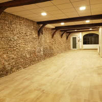 Salle avec mur ancien en pierre