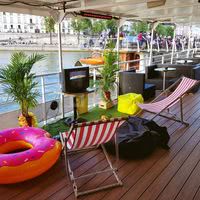 Configuration plage pour la péniche .