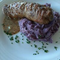 Andouillette purée de patate douce violette