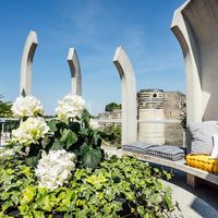 Terrasse avec vue sur le Château d'Angers
