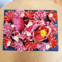 Charcuteries fines ibériques découpées sur place