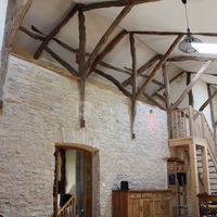 Charpente en chêne de la grande salle