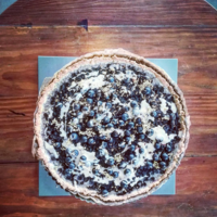 Tarte myrtille et fleurs