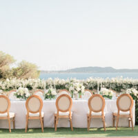 Table d'honneur en terrasse