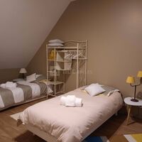 Chambre lits single gîte l'Appart