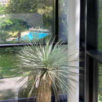 Vue de la piscine depuis la mezzanine
