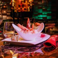 Risotto aux Gambas et crème Basilic