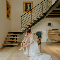 Préparation de la mariée dans le loft